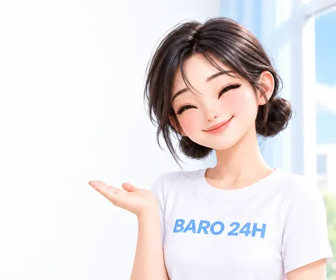 편안한 표정으로 설명하는 여성 3D 인물